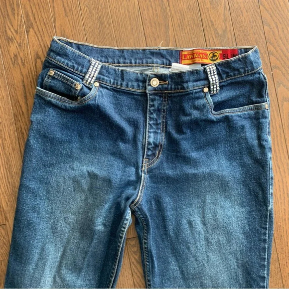 LAWMAN Vintage Embellished Western Cowgirl Semi Flare Denim Jeans Size 32 - Picture 3 of 16